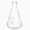 Glass Narrow Mouth Erlenmeyer Flask, 2 L Borosilicate Glass Heavy Wall Flask with Heavy Duty Rim
