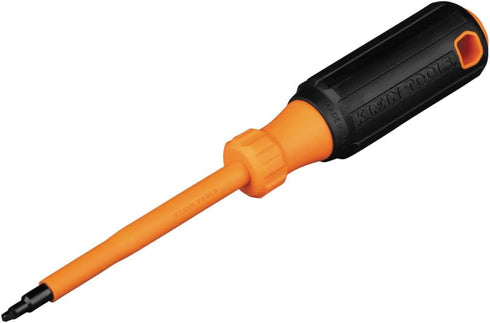 Klein Tools 6884INS Insulated Screwdriver, 1000V #1 Square Tip with 4-Inch Shank, Cushion-Grip Handle