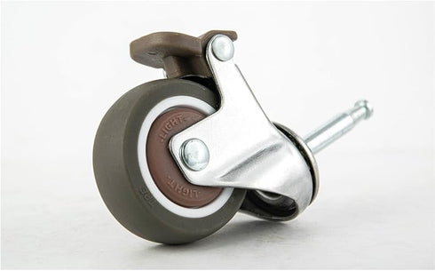 1.5 Inch Rubber Caster Wheel Set of 4 - 2 with Brakes & 2 Without for Furniture Crib Trolley Dining Car