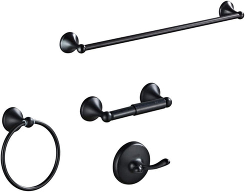 LIFKOME 4-Piece Bathroom Towel Rack Set Zinc Alloy and Stainless Steel Wall-Mounted Towel