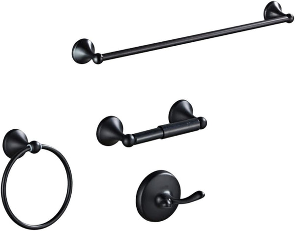 LIFKOME 4-Piece Bathroom Towel Rack Set Zinc Alloy and Stainless Steel Wall-Mounted Towel