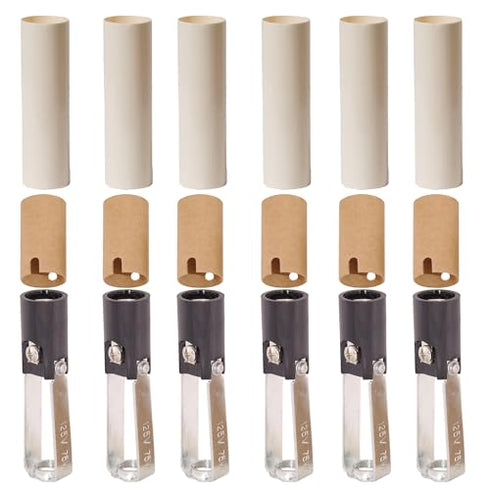 3 Inch 3 Inch 6 Pack B&P Lamp Chandelier Lighting Fixture Socket and Candle Cover Kit, Keyless Candelabra Sockets