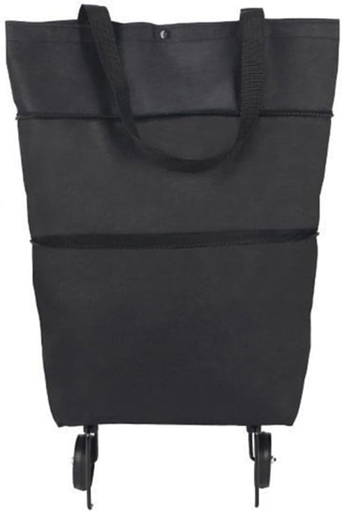 HOBBYIN Shopping Bag with Wheels, Grocery Cart with Hand Straps, Hand Pulling Utility