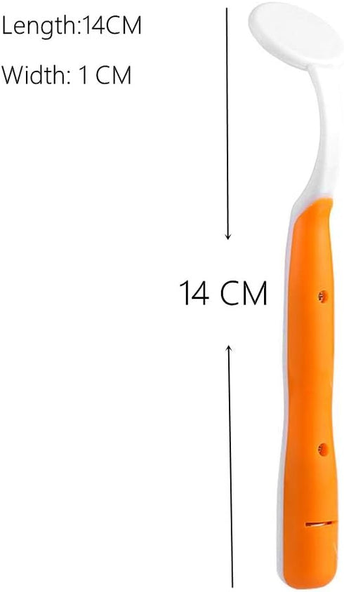 2 Pcs Dental Mirror with Light Tool - LED Lighted Teeth Inspection Mirror, Anti Fog Curve Angle