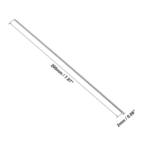 uxcell 20pcs Round Steel Metal Rods, 2mm x 200mm HSS Lathe Bar Stock Tool for Miniature DIY Craft, 20pcs