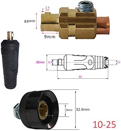 RIVERWELD TIG Welding Cable Panel Connector Socket Set DKJ10-25 & DKZ10-25 Quick Fitting Dinse-Style 200Amp 4pcs