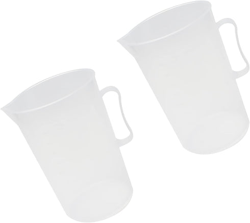 Othmro 2000ml Measuring Cup, Plastic Graduated Beaker with Handle for Lab Kitchen Liquids, 2pcs