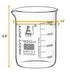 EISCO Heavy Duty Beakers, 6PK, 400ml, 5mm Thick, Borosilicate 3.3 Glass, White Graduations