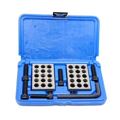Ultra Precision 1-2-3 Blocks Set with Screw Matched Pair, Hardened Steel Setup Blocks with Plastic Case