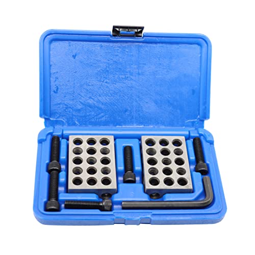 Ultra Precision 1-2-3 Blocks Set with Screw Matched Pair, Hardened Steel Setup Blocks with Plastic Case