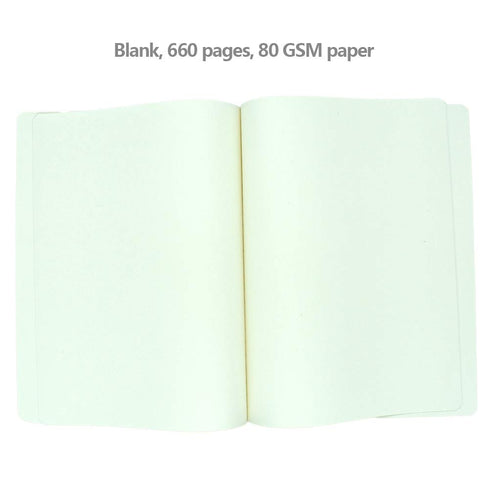 Notebook, Waterproof PU Leather Journal, Blank Pages Super Thick Hardcover Executive Notebooks, 660 Pages (Blue,