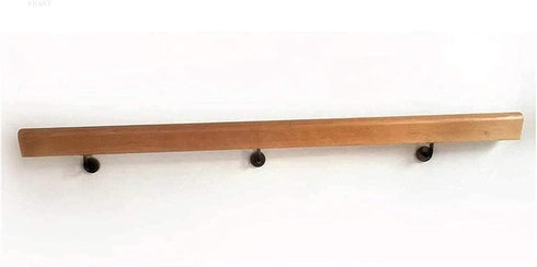 ALDEPO 30-600Cm Non-Slip,300Cm/119In Grab Bars Handrail Wooden - Complete Kit, Corridor Non-Slip Stair Railings Support