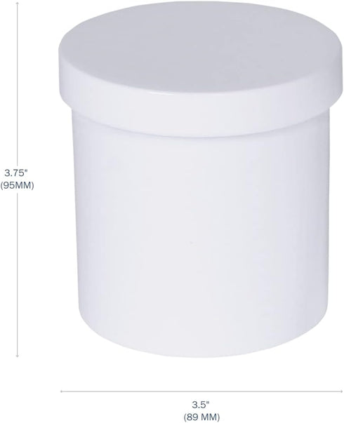 EZY DOSE Ointment Jar and Container, Screw on Cap, Leak-Proof Container for Creams and Balms, Durable Design, Ideal for DIY Skincare and Herbal Remedies, 16 oz Capacity, White (Pack of 12) by EZY DOSE