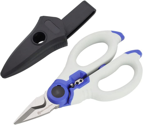 MichaelPro MP010025 6" Heavy Duty Electrician Scissors, Multi-Purpose Shears with Protective Sheath Included