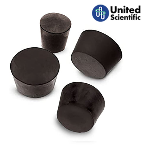 United Scientific RSTPK1 Premium Black Rubber Stoppers, Assorted Sizes, 1 Pound, Good for Sealing Bottles and Tubes