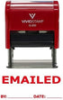 Emailed by Date Self Inking Rubber Stamp - Medium, Red Ink