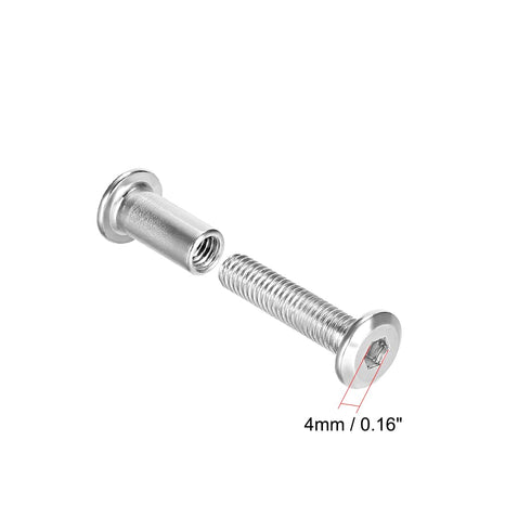 uxcell Screw Post Fit for 5/16"(8mm) Hole Dia, Male M6x20mm Belt Buckle Binding Bolts Leather Fastener Stainless Steel