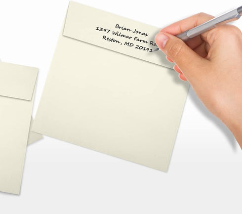 LUXPaper Square Invitation Envelopes | Peel & Press | Natural | 6" x 6" | 30% Recycled | 80lb. Text | 50 Qty