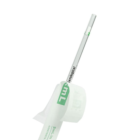 Polystyrene Serological Pipettes, Individually Wrapped Sterile Plastic Graduated Pipette 2ml, Pack of 100