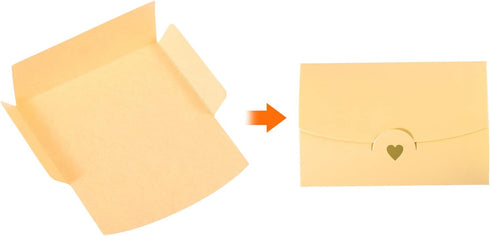 PATIKIL Mini Envelopes, 20 Pack Small Gift Card Holders Retro Gold Heart Business Invitation Envelopes for Weddings