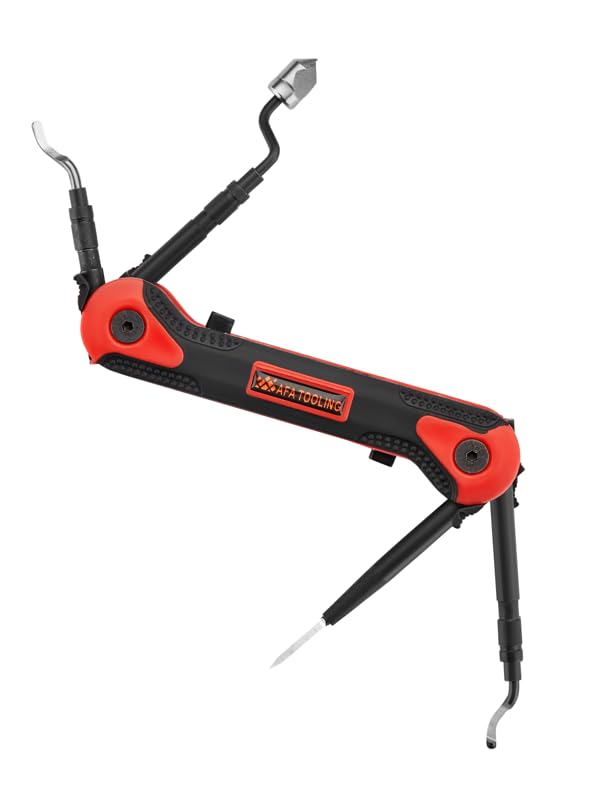 AFA Tooling 4-in-1 Deburring Tool for Metal, Resin, PVC Pipes, and 3D Printed Edges, Plumbing Burr Removal