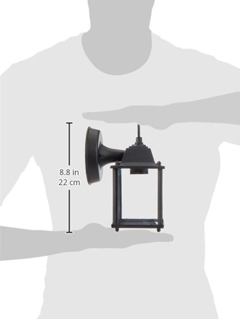 TRANS GLOBE 40455 8" Lighting BK Outdoor Patrician Wall Lantern, Black