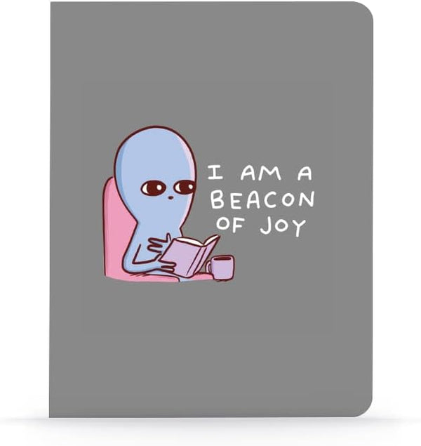 DENIK - I am A Beacon of Joy - 9" x 7" Aesthetic Layflat Notebook - 144 Lined Pages - Durable Binding and Design - Water-Resistent Soft Touch Cover - Made With Recycled Paper by DENIK