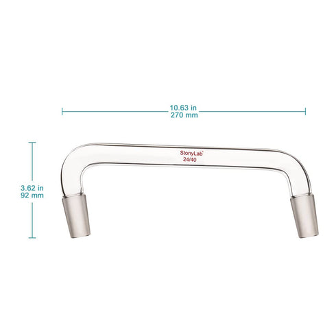 stonylab Borosilicate Glass Distilling Adapter, 75 Degree and 105 Degree Bent Chemistry Adapter, 200 mm Length