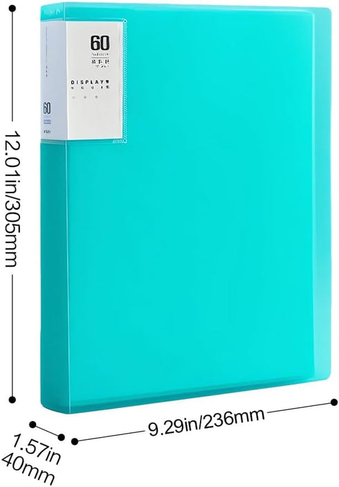 M&G 60 Pocket Binder with Plastic Sleeves, A4 Portfolio Folder with Clear Sheet Protectors for Artwork Office (Green)