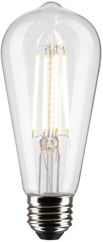 Satco S21870 8 Watt ST19 LED Bulb, Clear: Medium Base, 2700K, 800 Lumens, 2-Pack by Satco