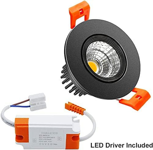 2inch Dimmable 3W 2700K, CRI80, 25W Bulbs (4Pack) LightingWill LED Downlight, COB Recessed Ceiling Light, Ultra Warm
