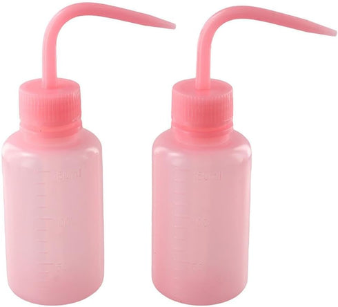 2Pcs 150ml Tattoo Bottle, 5oz Plastic Wash Bottles, Lab Squeeze Bottle for Watering Irrigation (Pink)