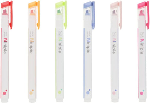 Sun-Star Stationery S4591755 Ninipie Water-Based Pen, Pen & Marker, Set of 6 by SUN-STAR
