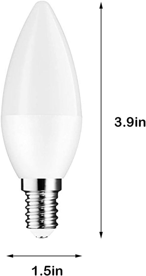 E14 Bulbs, 5 50 C37 B11 Bulb Bulbs,6000 6-Pack LED Candelabra Light watt, watt Equivalent Ceiling Fan Chandelier Kelvin