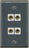 RiteAV 4 Banana 2 Speaker Surround Female Coupler Binding Post Wall Plate