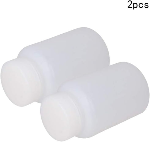 Othmro 2Pcs 100ml Empty Plastic Bottles, Wide Mouth Laboratory Reagent Bottles for Sample Sealing Liquid Storage (White