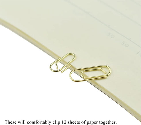 HAHIYO 50 Pack Sturdy Paper Clips, 0.59 inches Length Heavy Duty Rust Proof Reusable Metal Bright Gold