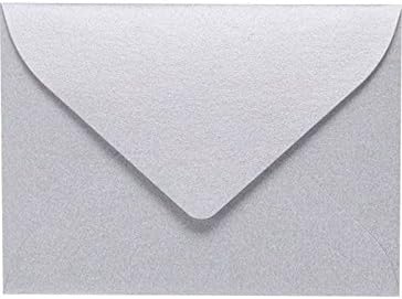 LUXPaper #17 Mini Envelopes, 2 11/16" x 3 11/16", Silver Metallic, 50 Qty