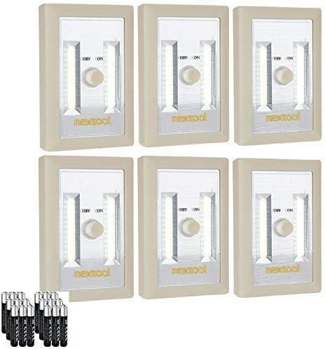 Battery (Included) Operated Adjustable Brightness LED Night Lights, 200 Lumen Cordless COB