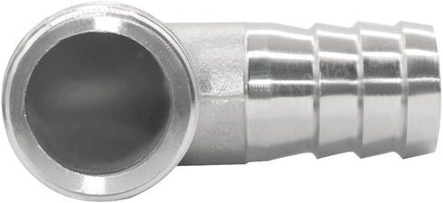 Joywayus Stainless Steel Hose Fitting, 90 Degree Elbow, 5/8" Barb x 1/2"NPT Male Pipe for Water/Fuel/Air