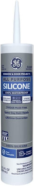 GE All Purpose Silicone Caulk, 100% Waterproof Sealant, Stronger Adhesion, 10 oz Cartridge, Clear, Pack of 1
