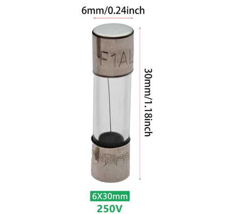 F2.5A Fuse, 2.5A250V Fuses, 2.5A250V Fuse, 2.5A250V, 2.5A Fuse, F2.5Amp250V, glass fast blow fuse 6*30MM (20 pcs)