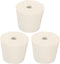 MECCANIXITY Rubber Tapered Plug, 28mm to 37mm, with Hole for Test Tubes, White, 3 Pieces