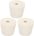 MECCANIXITY Rubber Tapered Plug, 28mm to 37mm, with Hole for Test Tubes, White, 3 Pieces