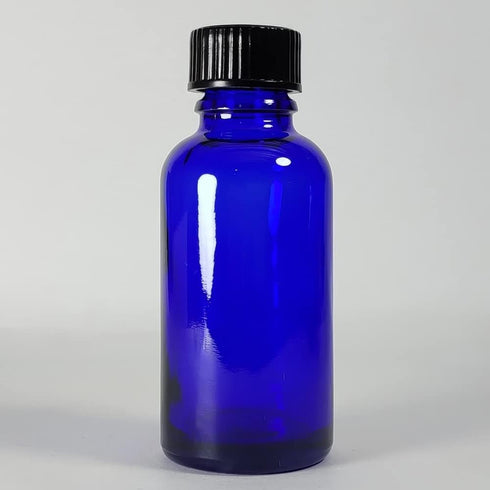 Bioll 30ml (1 oz) glass bottle. Essential oil bottle with lid. For Perfume, Aromatherapy, Lab Refillable Sample Vials - 12 Pack (Blue) by Generic