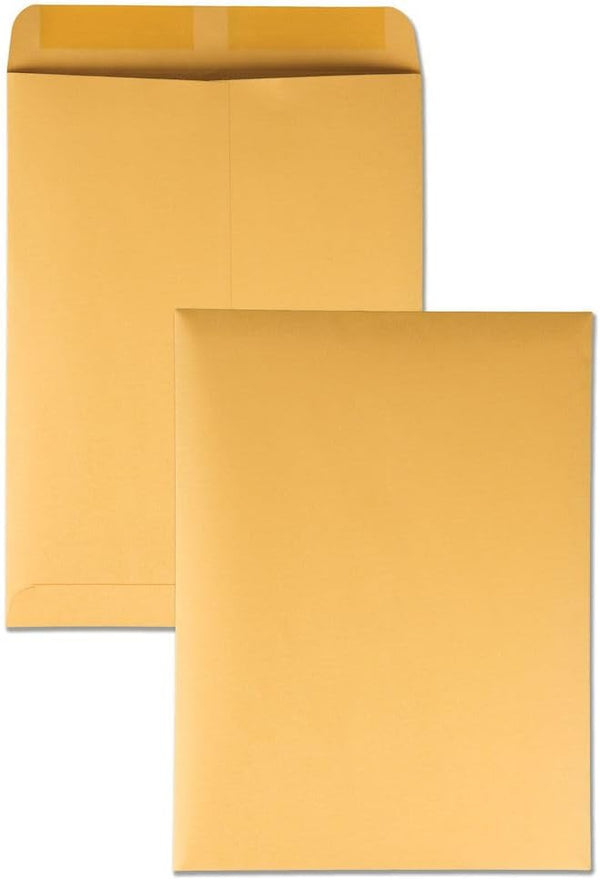 Quality Park Catalog Envelopes | Heavyweight/Gummed | 9x12, 28lb, Kraft | 100/Box