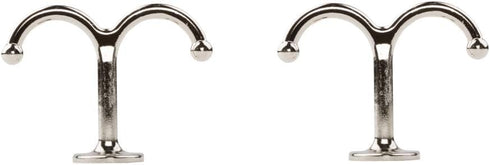 National Hardware N245-837 V165 Undershelf Coat Hooks, Nickel, 2 Pack
