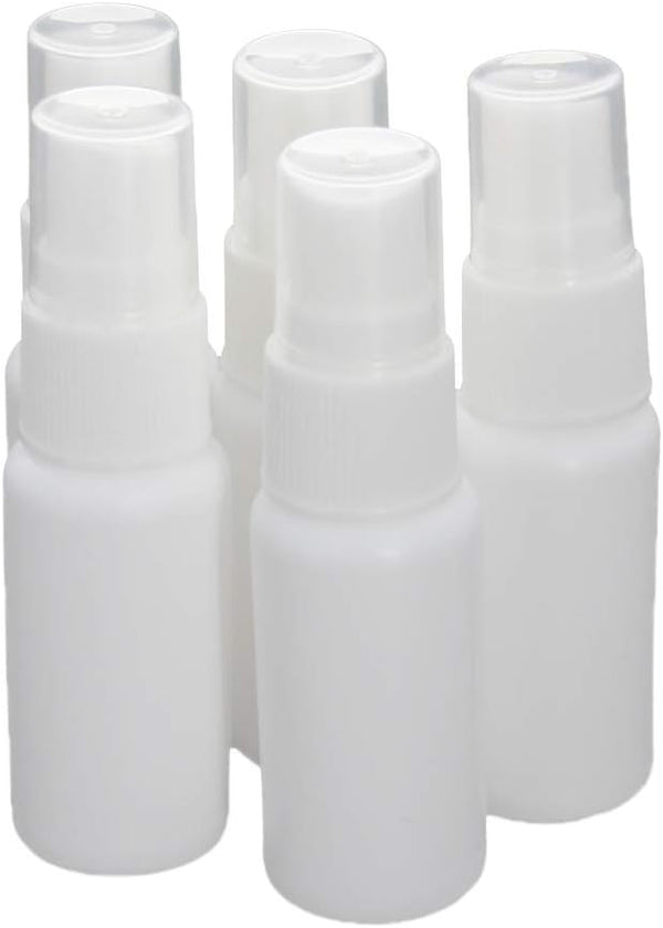 Othmro Fine Mist Spray Bottle, 20ml Plastic White Bottles Atomizer Pump, Refillable 5pcs