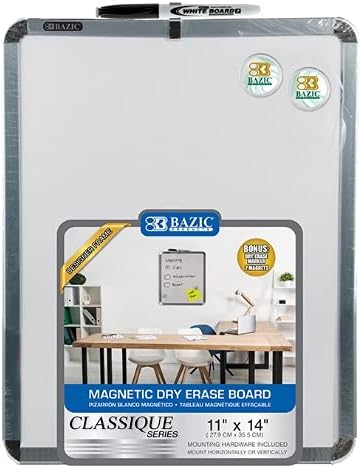 BAZIC 11" X 14" Magnetic Dry Erase Board with Marker & 2 Magnets