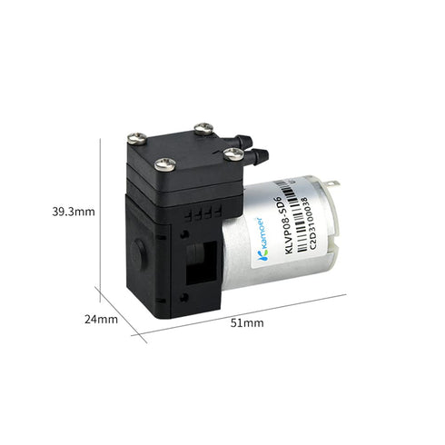 Kamoer KLVP08 12V DC Vacuum Pump, Small Brush Motor Diaphragm Air Pump 0.8L/min for Constant Pressure Gas Collection